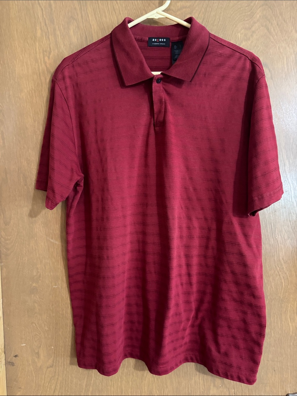 Axcess Men's Deep Red Textured Polo